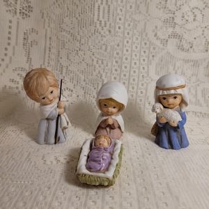 ❤Vintage Homco (4) Piece Nativity Set #5258 Christmas Holiday